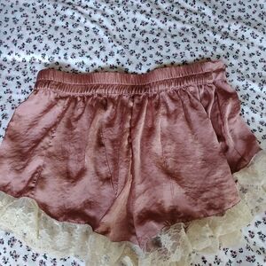 Band of Gypsies Satin Lace Trim Pajama Shorts